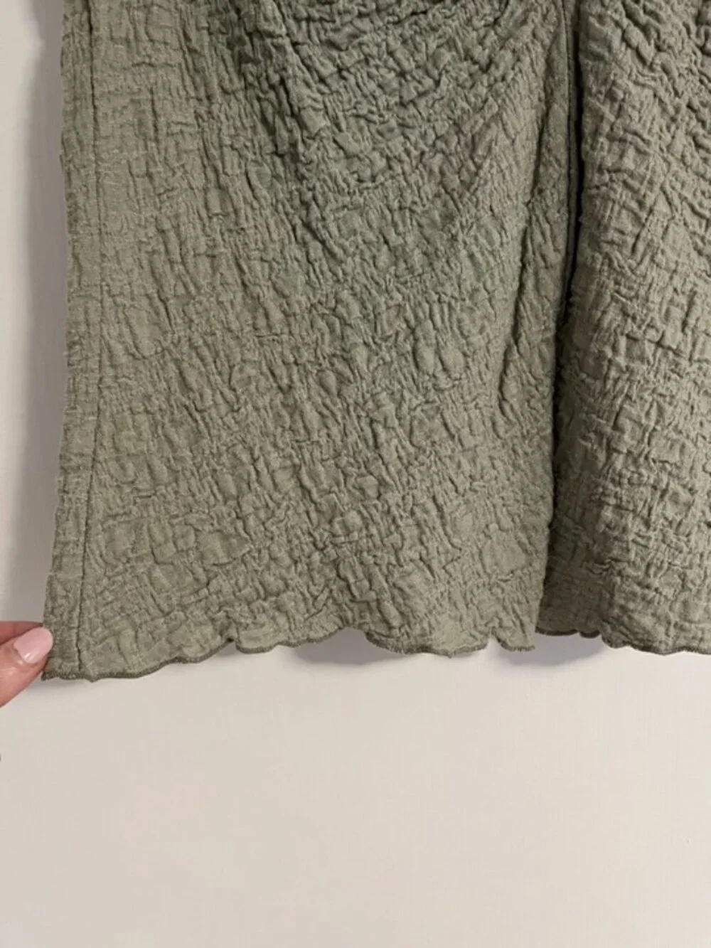 Madewell Textured Sage Green Twist Front Sleeveless Top - Picture 5 of 6